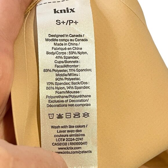 Knix Catalyst High Impact Womens Sports Bra Size S+ Sand Full Coverage Beige - Picture 6 of 6